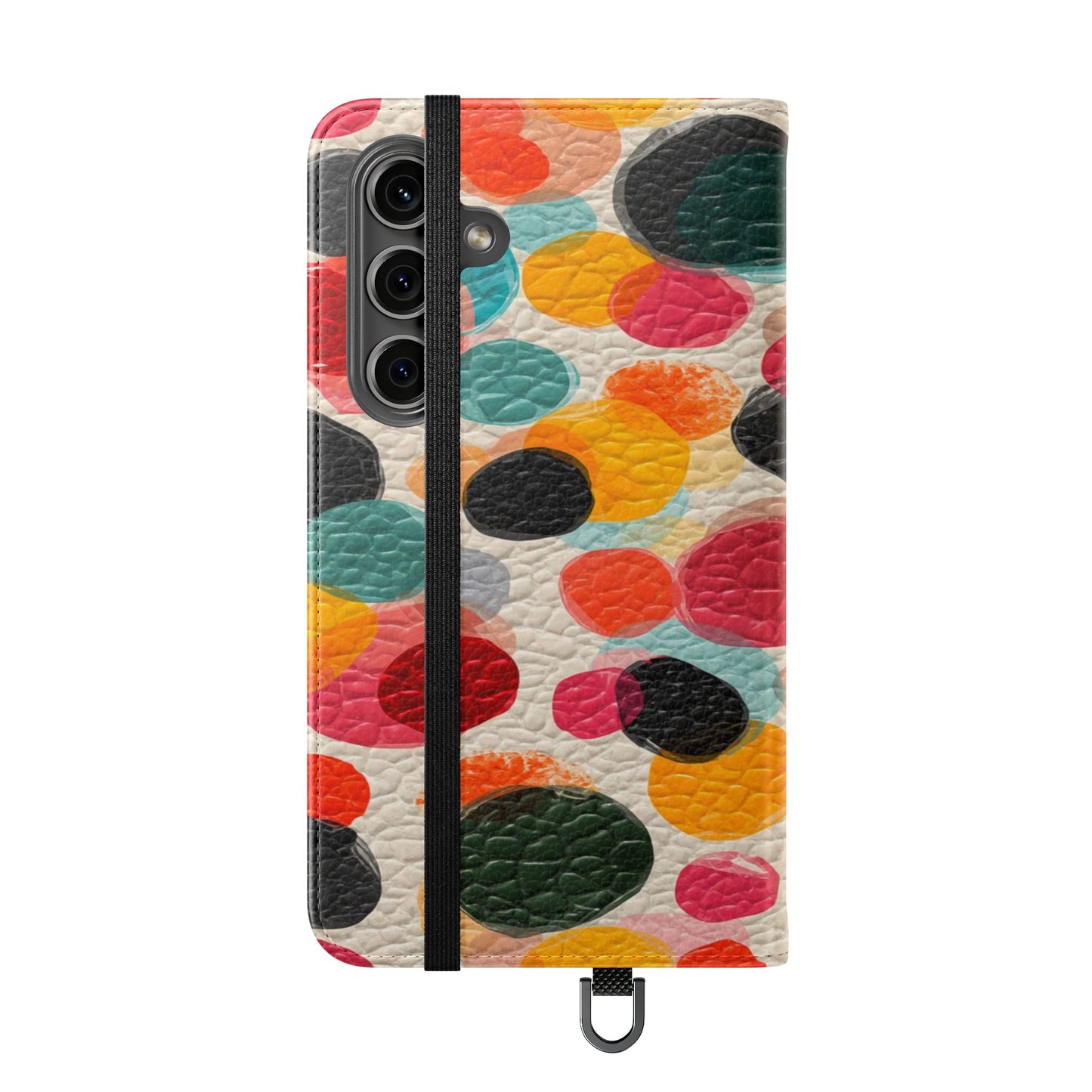 Colorful Confetti Dot Flip Phone Case — Retro Polka Wallet Cover
