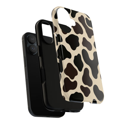 Cow Print Phone Case — Black & Cream Protective  Case