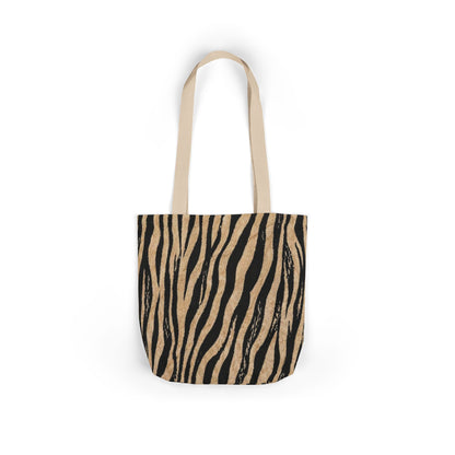 Zebra Print Canvas Tote Bag — Animal Print Reusable Market Bag