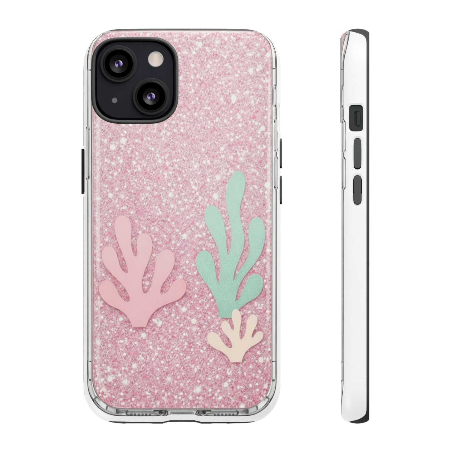 Pink Glitter Seaweed Tough Case - Sparkle Protective Phone Cover