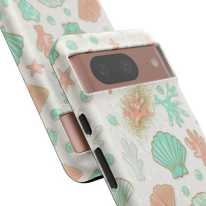 Seashell Coral Phone Case — Pastel Beach Shells Protective Tough Case