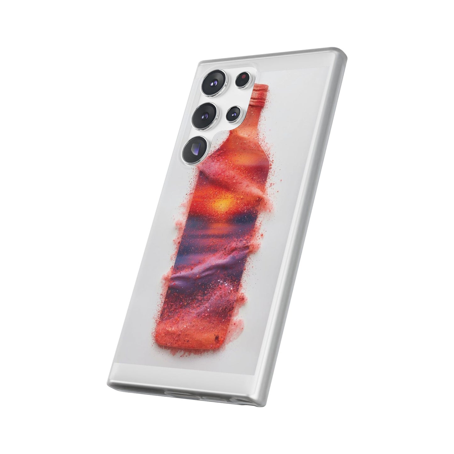 Galaxy Bottle Phone Case — Abstract Cosmic Beverage Design Flexible Case