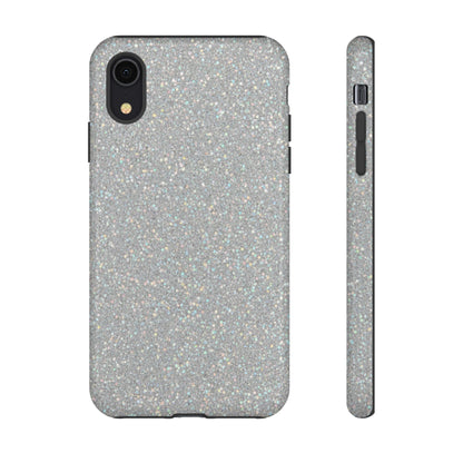 Glitter Silver Tough Phone Case — Sparkling Protective Phone Case