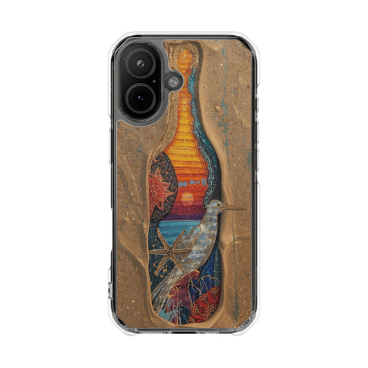 Clear Impact Phone Case — Sunset Wave Surfboard Art
