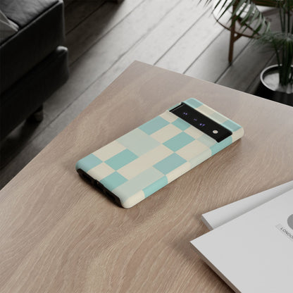 Pastel Checkerboard Tough Case – Mint & Cream Protective Phone Cover