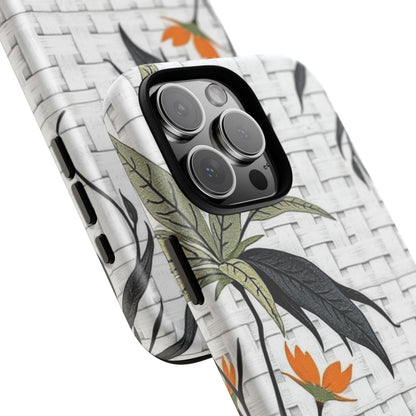 Floral Woven Tough Phone Case — Protective Botanical iPhone Cover