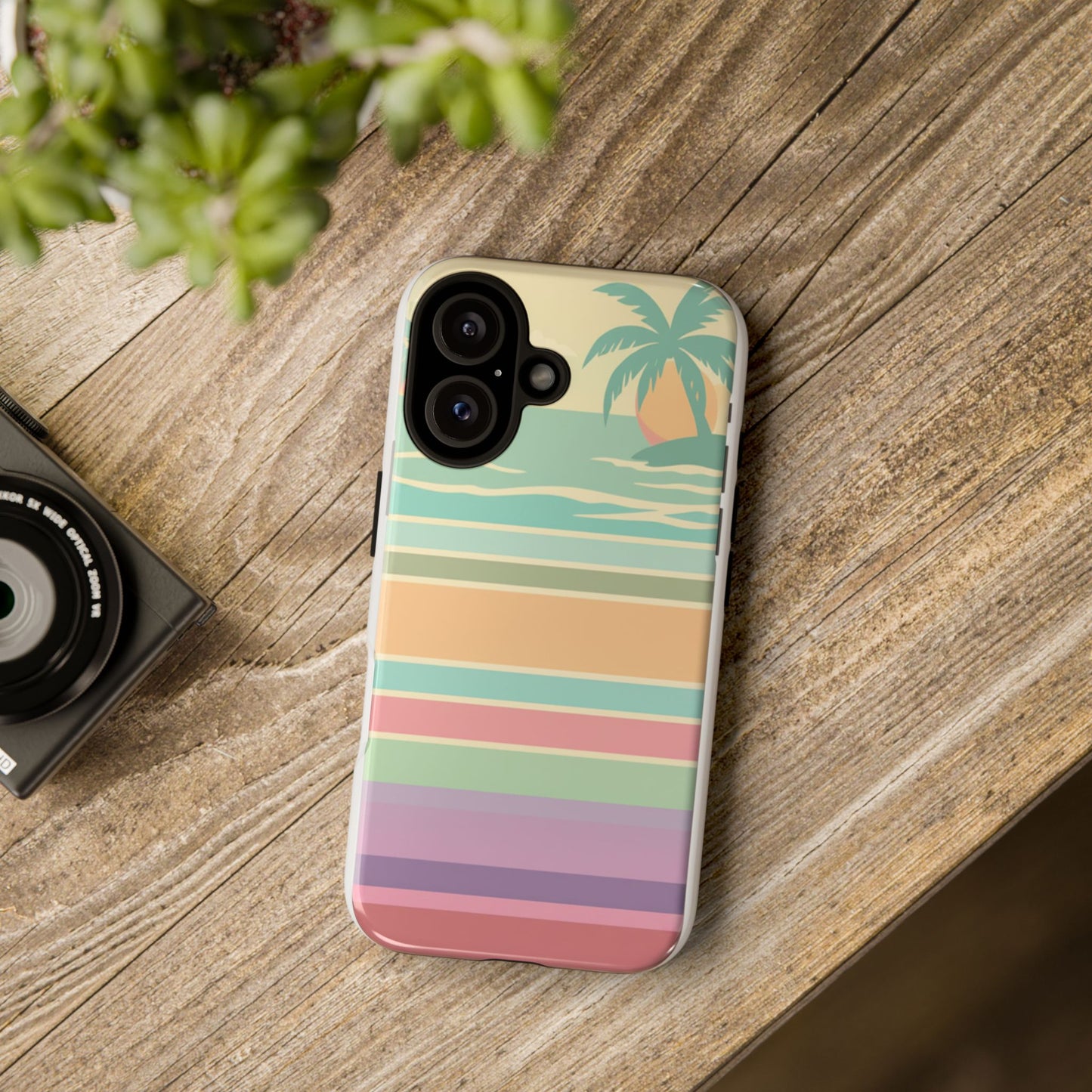 Tough Case — Retro Pastel Sunset Palm Tree Phone Case