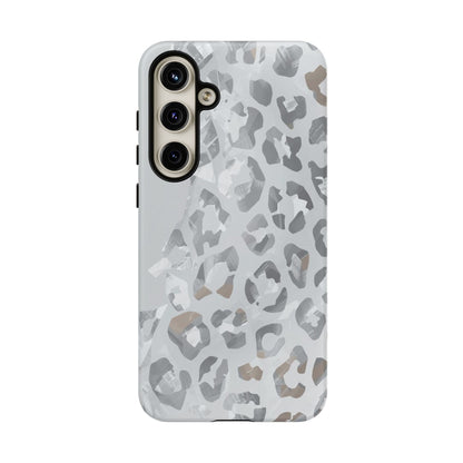 Silver Leopard Tough Phone Case