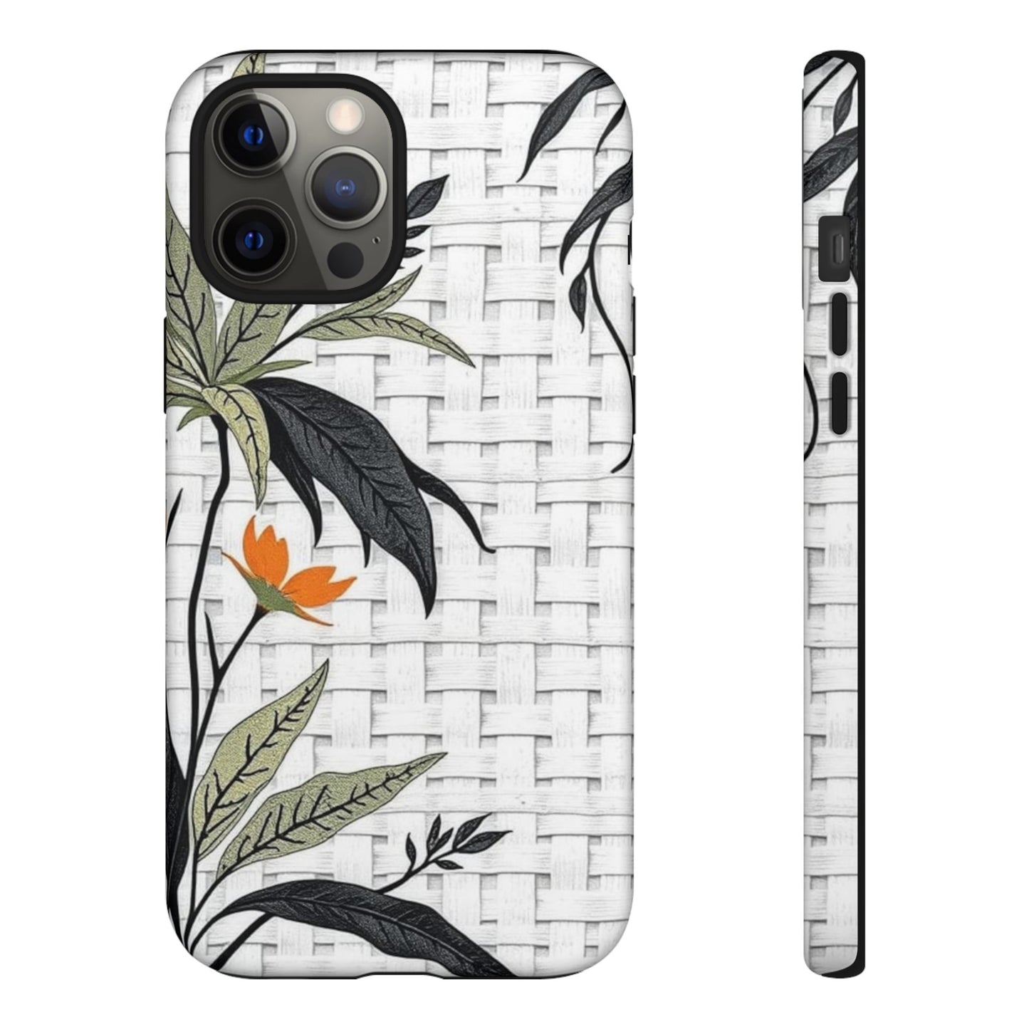 Floral Woven Tough Phone Case — Protective Botanical iPhone Cover