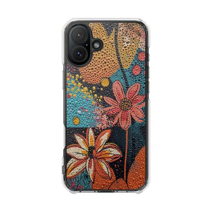 Clear Magnetic Phone Case — Colorful Floral Impact Protection