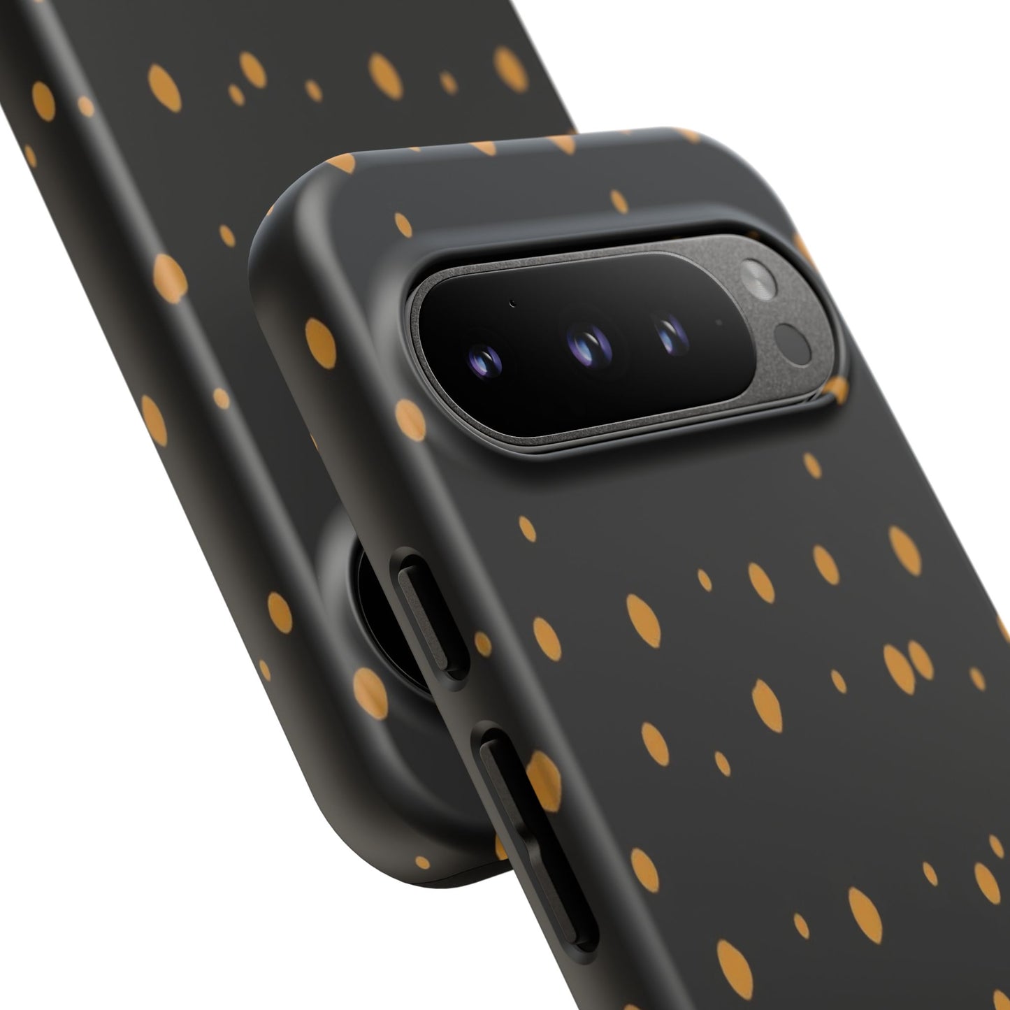 Black & Gold Dot Tough Phone Case — Protective Sparkle Pattern