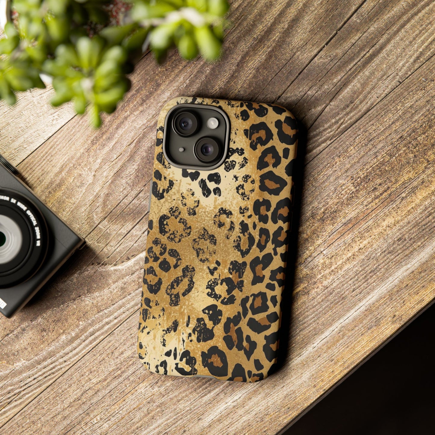 Leopard Print Tough Phone Case — Durable Protective iPhone Cover