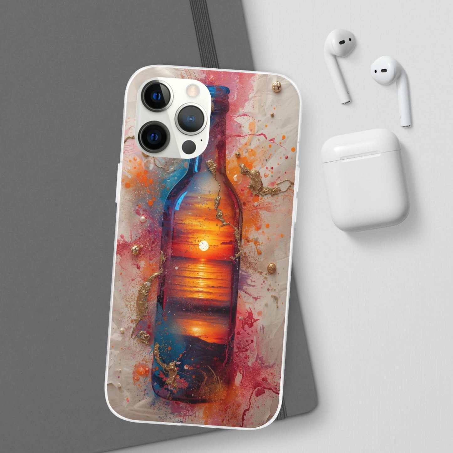 Copy of Floral Holographic Phone Case — Iridescent Leaves & Flowers Flexi Case