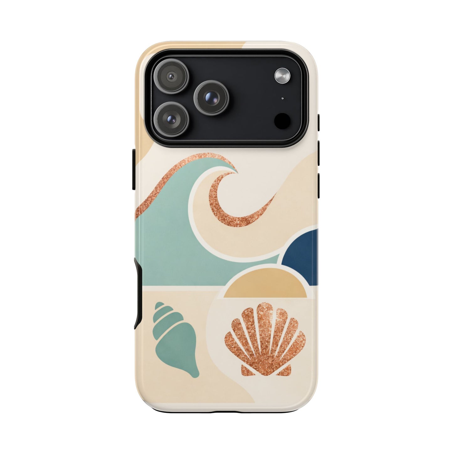 Sea Breeze Tough Phone Case — Retro Waves & Shells Design