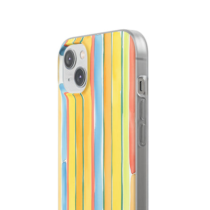 Watercolor Stripe Phone Case — Bright Pastel Vertical Stripes Protective Flexi Case