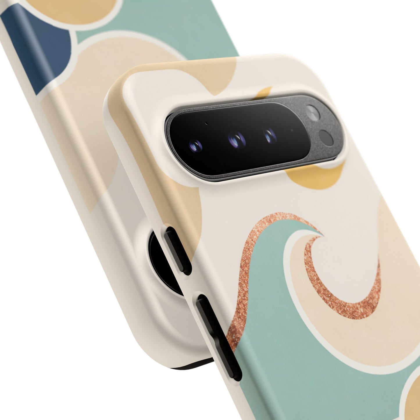 Sea Breeze Tough Phone Case — Retro Waves & Shells Design