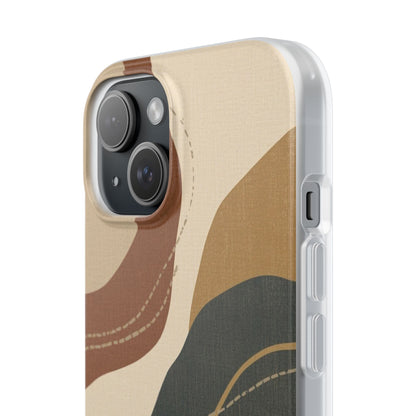 Abstract Earth Tone Phone Case — Boho Wavy Flexi Case