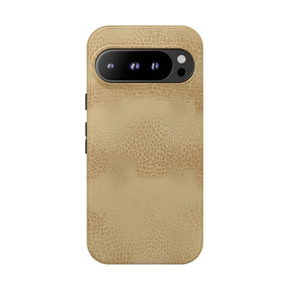Tan Distressed Leather Texture Phone Case — Rugged Protective iPhone Cover
