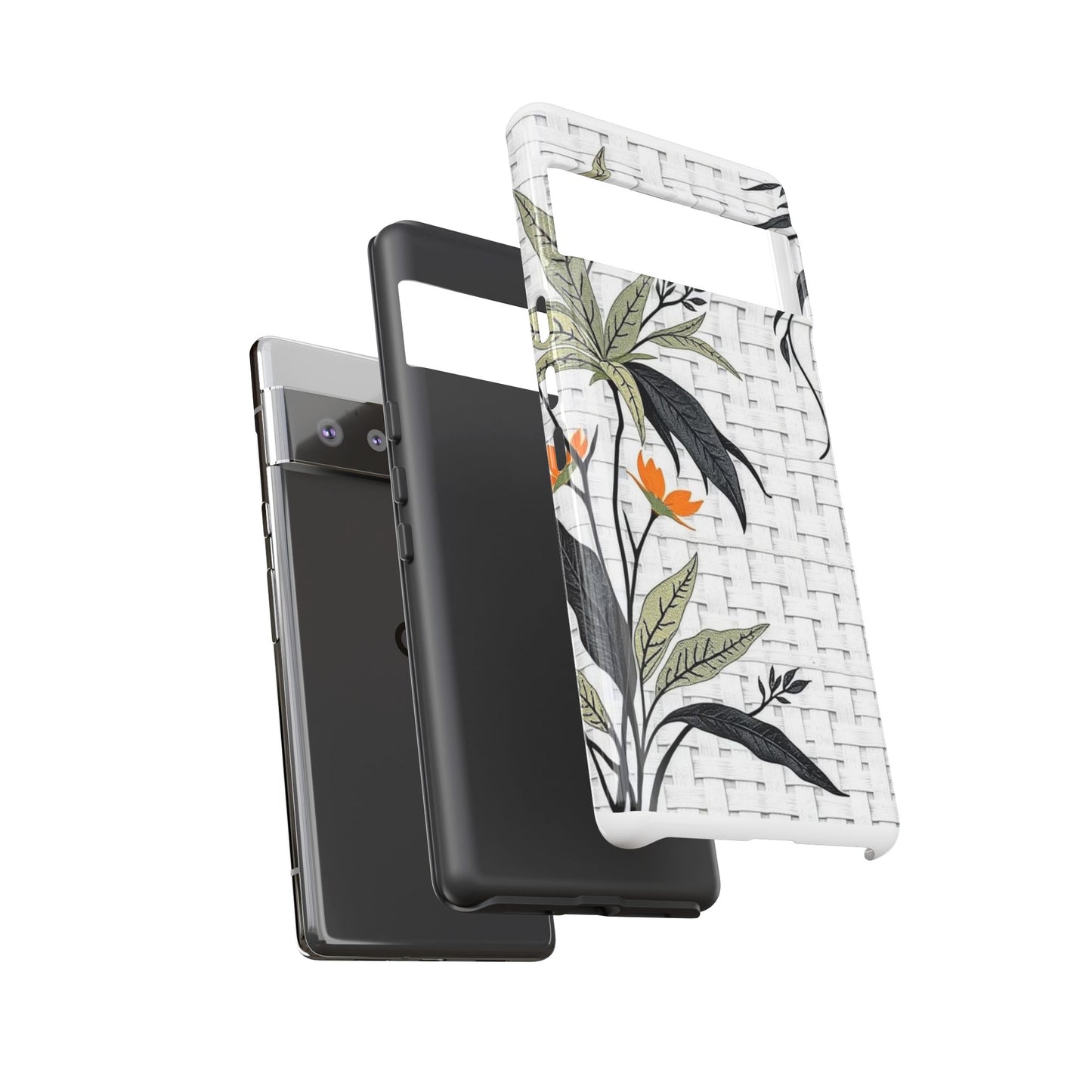 Floral Woven Tough Phone Case — Protective Botanical iPhone Cover
