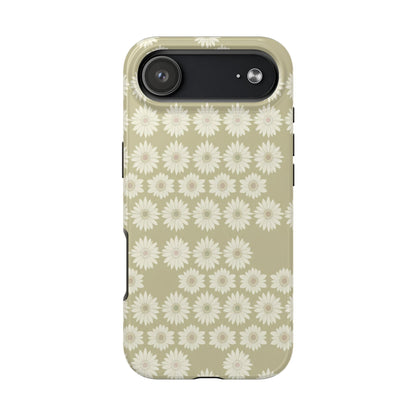Daisy Pattern Tough Phone Case — Protective Floral iPhone Cover