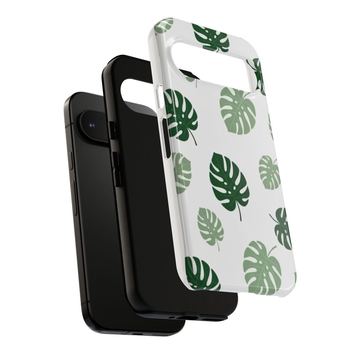 Monstera Leaf Tough Phone Case – Tropical Green Palm Pattern Protective Cover