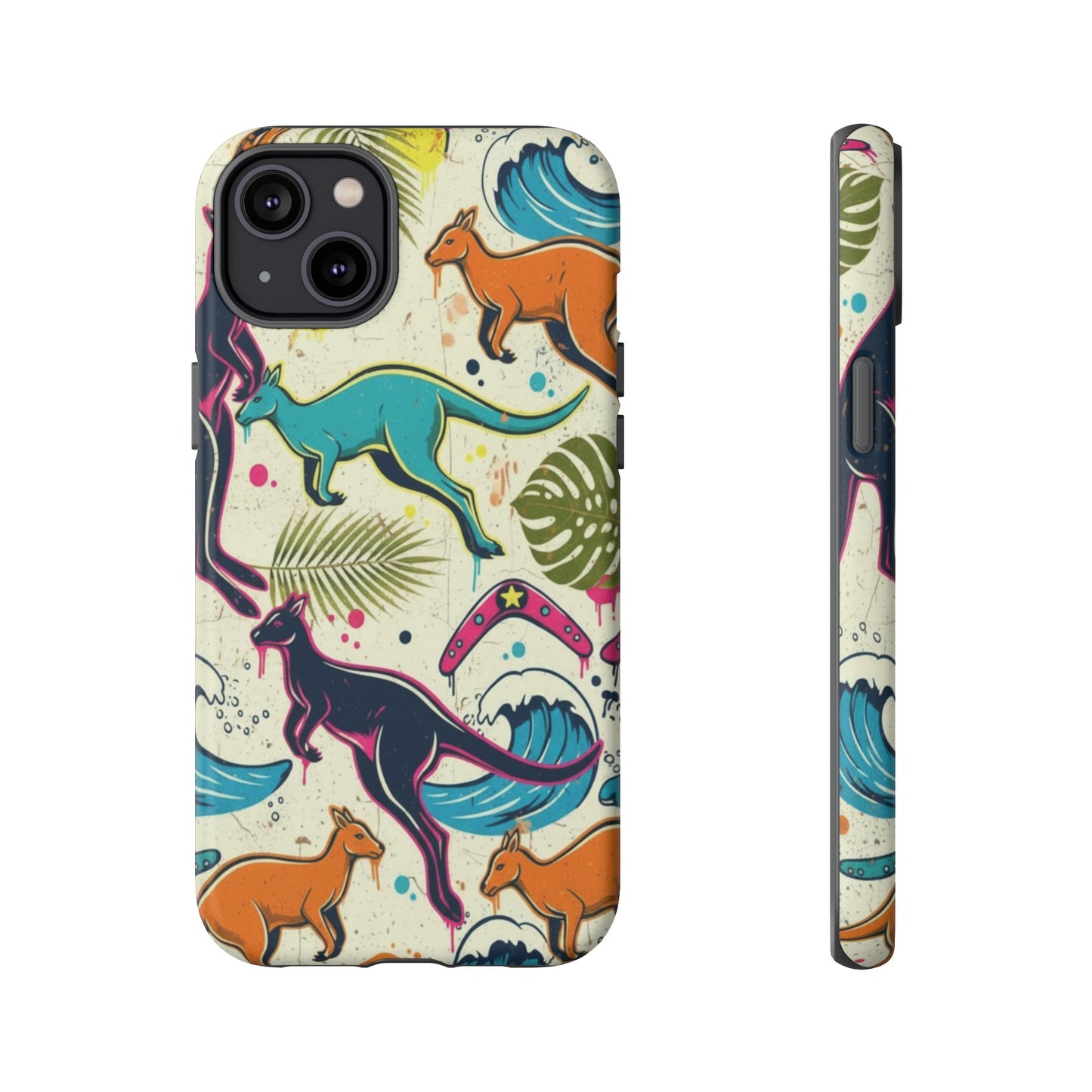 Tough Cases — Colorful Surfing Kangaroo Phone Case