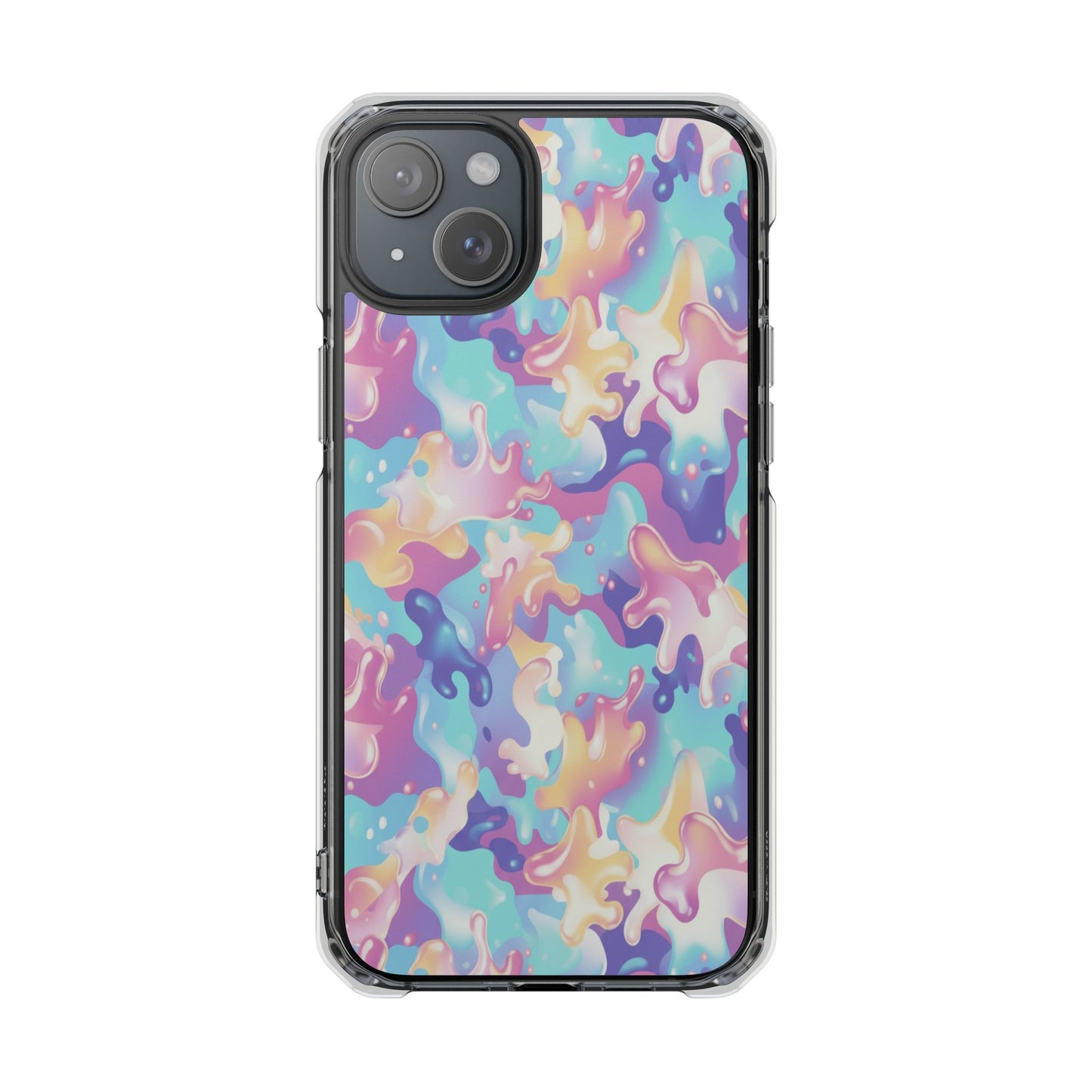 Pastel Liquid Camouflage Magnetic Clear Phone Case