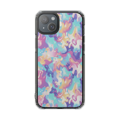 Pastel Liquid Camouflage Magnetic Clear Phone Case