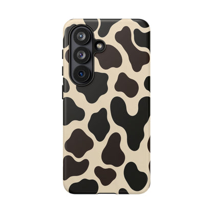 Cow Print Phone Case — Black & Cream Protective  Case