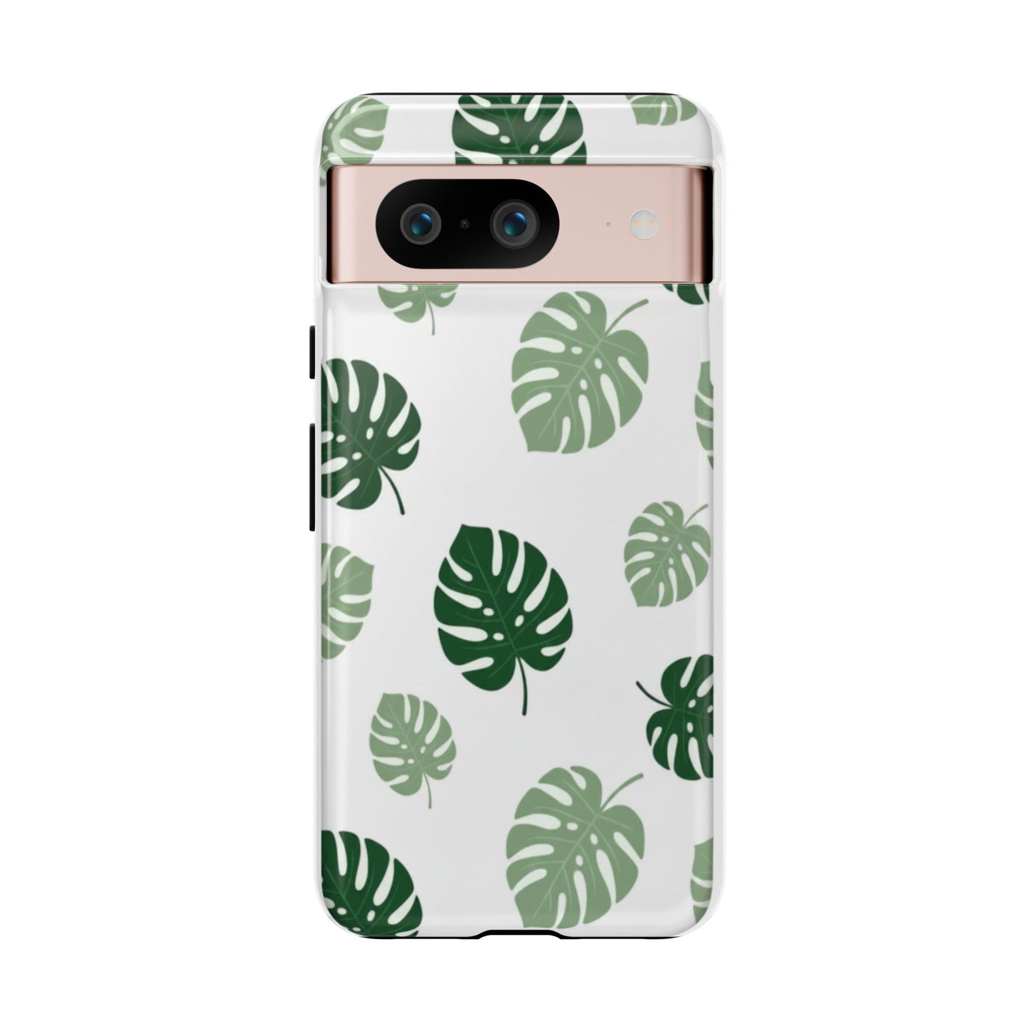 Monstera Leaf Tough Phone Case – Tropical Green Palm Pattern Protective Cover