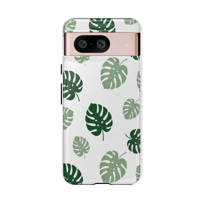Monstera Leaf Tough Phone Case – Tropical Green Palm Pattern Protective Cover