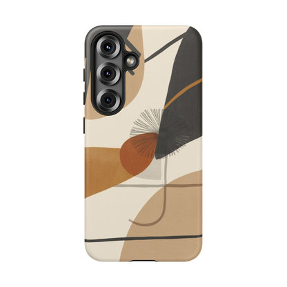 Abstract Earth Tone Phone Case — Mid-Century Minimalist Tough Case