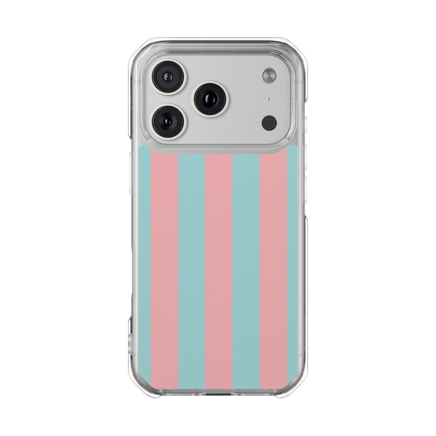 Pink and Blue Stripe Magnetic Clear Phone Case