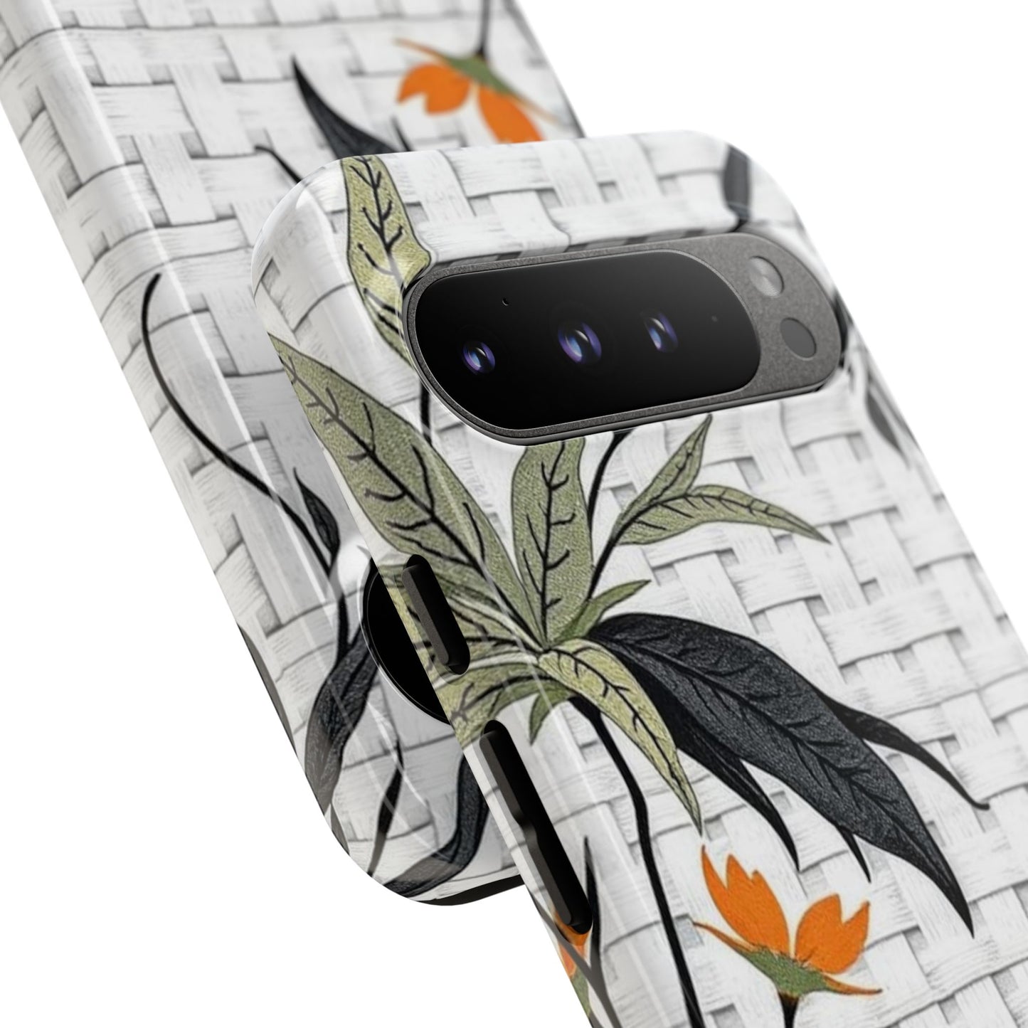 Floral Woven Tough Phone Case — Protective Botanical iPhone Cover