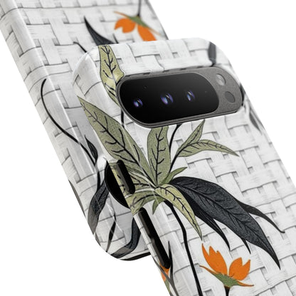 Floral Woven Tough Phone Case — Protective Botanical iPhone Cover
