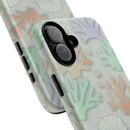 Pastel Coral Reef Tough Phone Case – Sea Shell & Coral Pattern Durable Protector