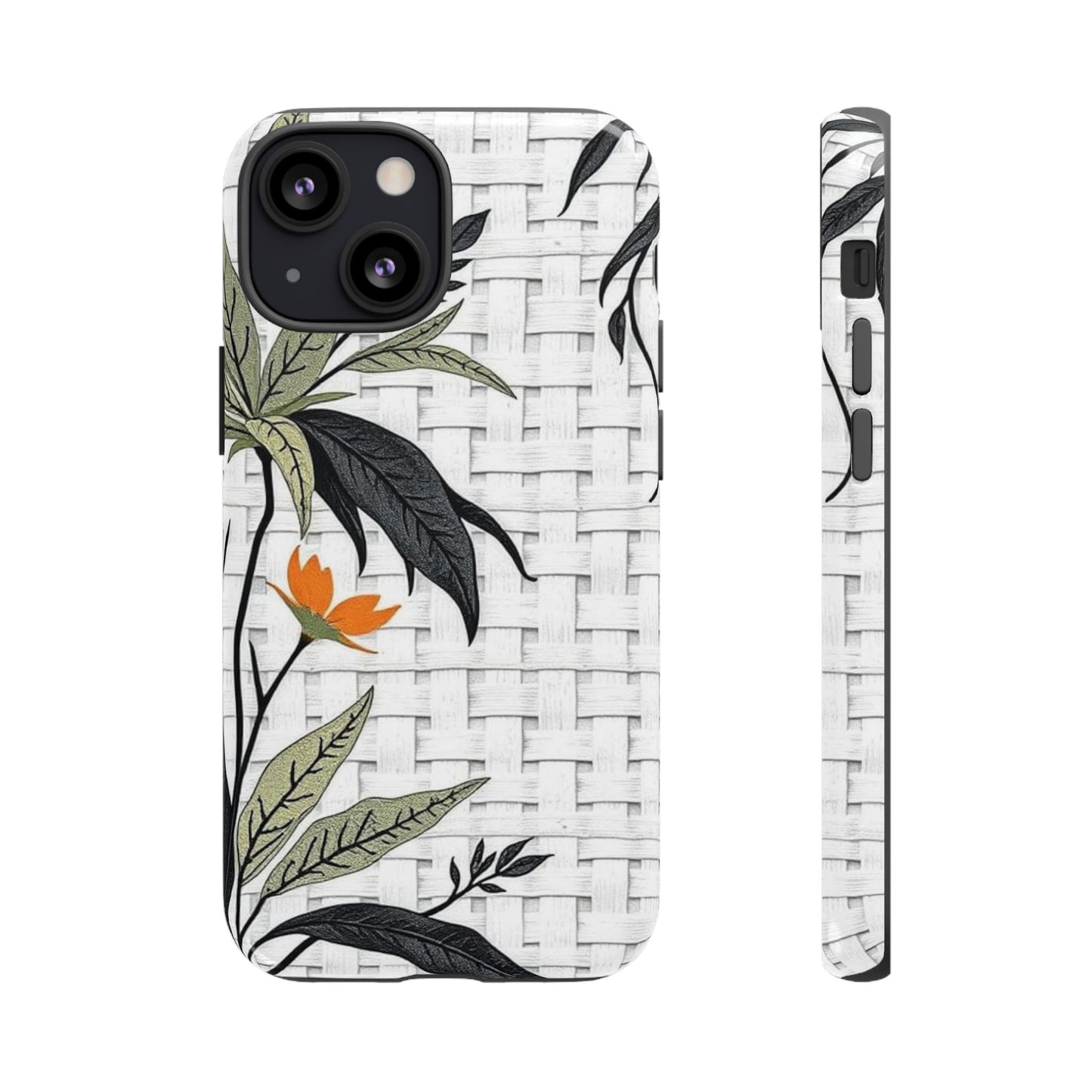 Floral Woven Tough Phone Case — Protective Botanical iPhone Cover