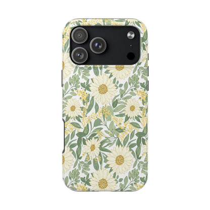 Daisy Meadow Tough Phone Case — Floral Protective Phone Cover