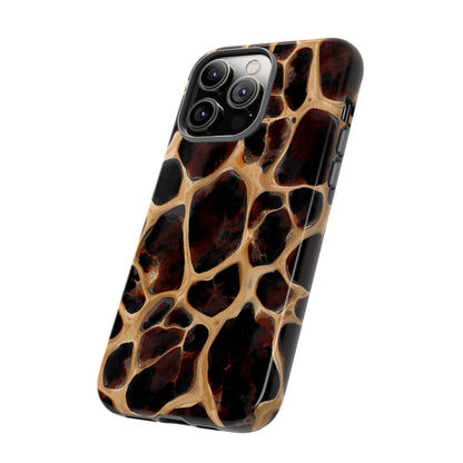 Phone Case — Brown Leather Dot Texture Rugged Protective Cover