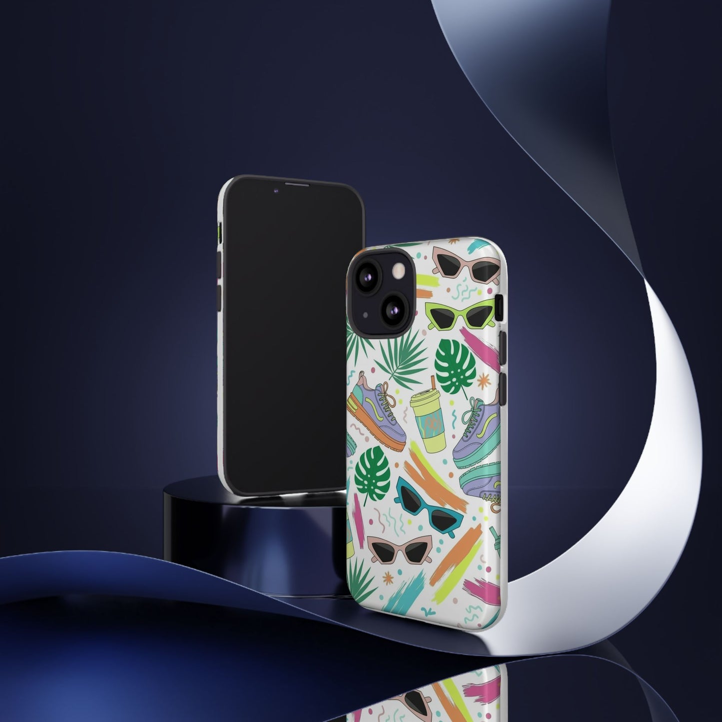 Tough Cases — Colorful Retro Sneakers & Sunglasses Phone Case