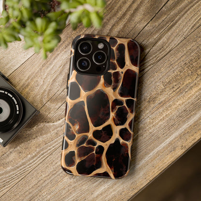 Phone Case — Brown Leather Dot Texture Rugged Protective Cover