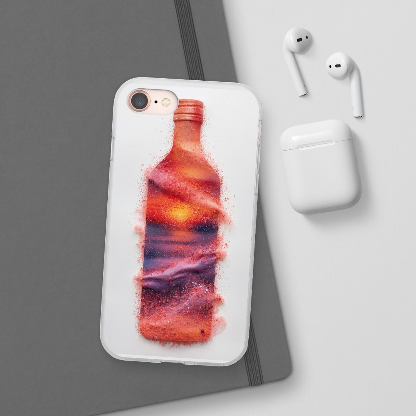 Galaxy Bottle Phone Case — Abstract Cosmic Beverage Design Flexible Case