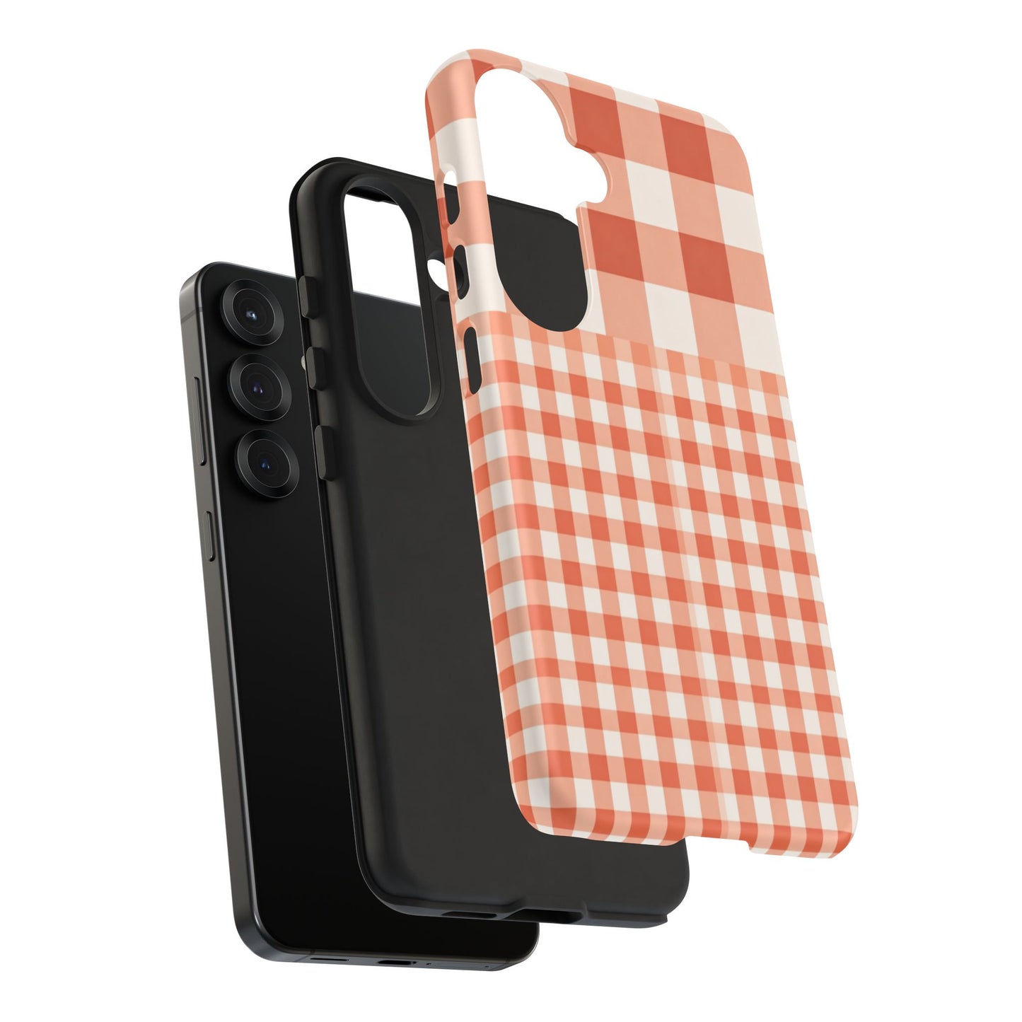 Buffalo Check Tough Phone Case — Orange Gingham Protective Cover