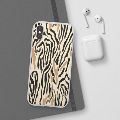 Zebra Stripe Phone Case – Neutral Animal Print Flexi Case
