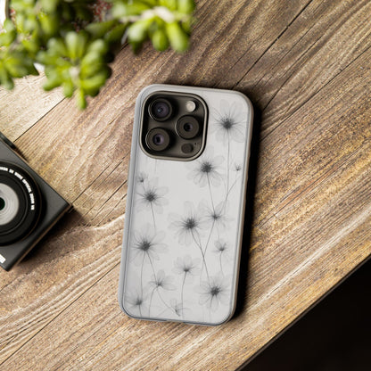 Tough Case — Black & White Floral Tough Phone Case