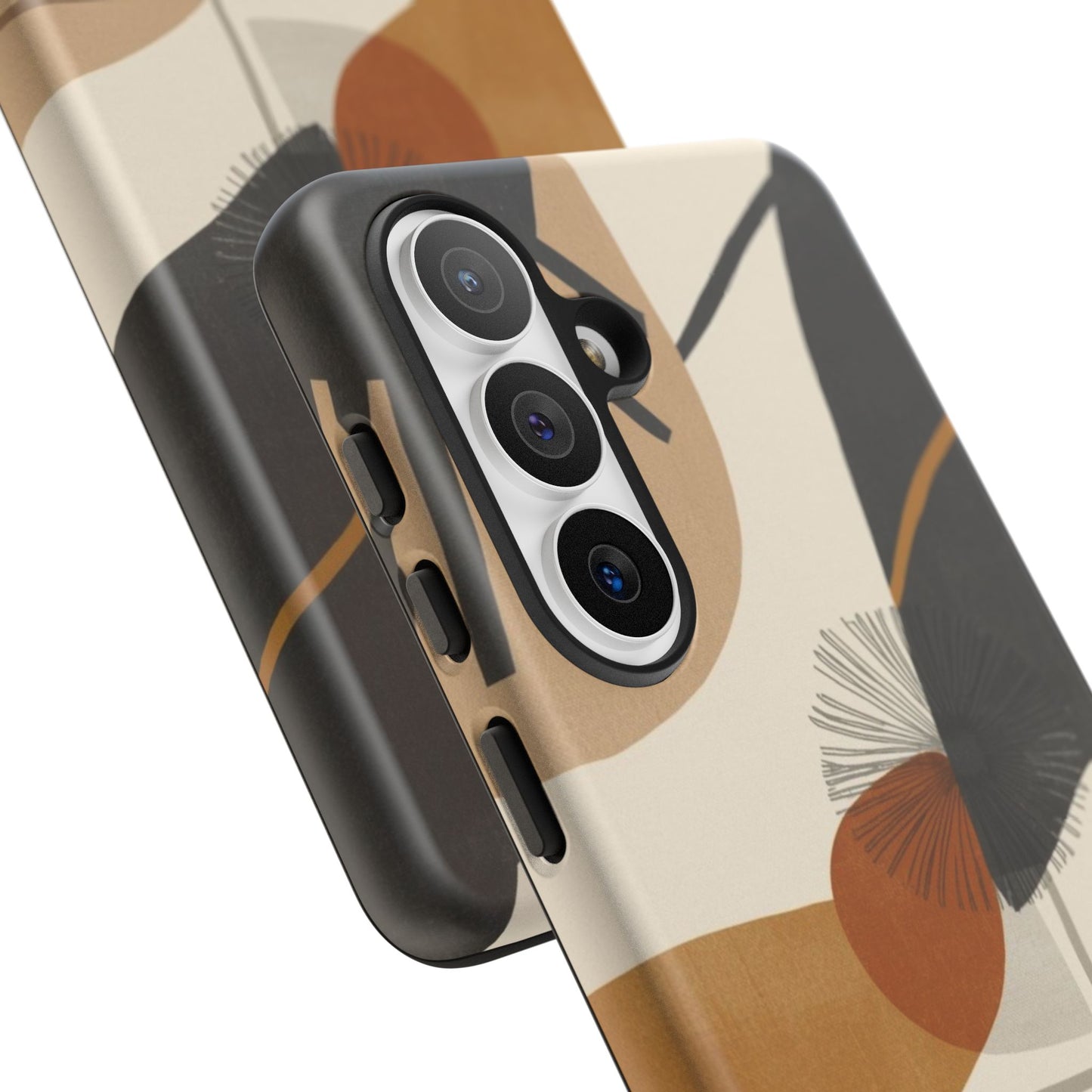 Abstract Earth Tone Phone Case — Mid-Century Minimalist Tough Case