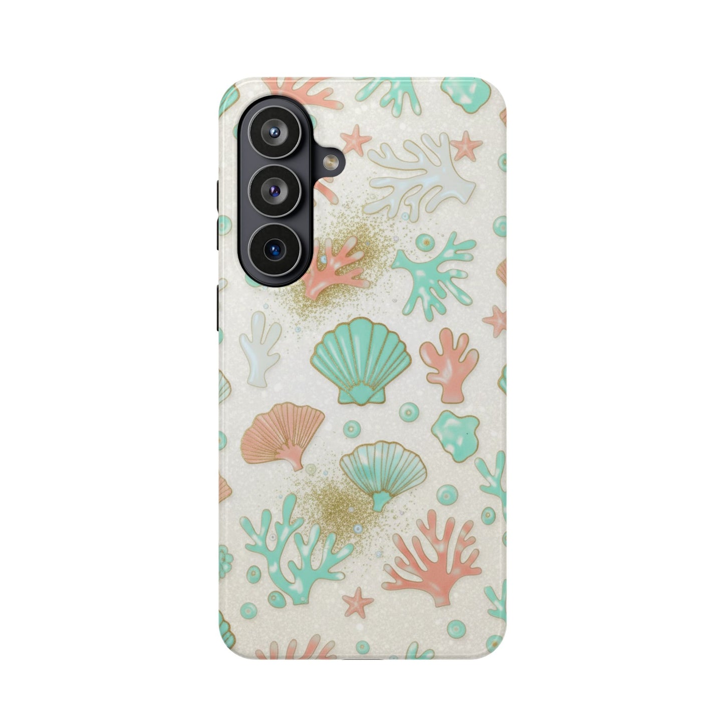 Sea Shells Magnetic Impact Phone Case — Pastel Coral & Teal Beach Design