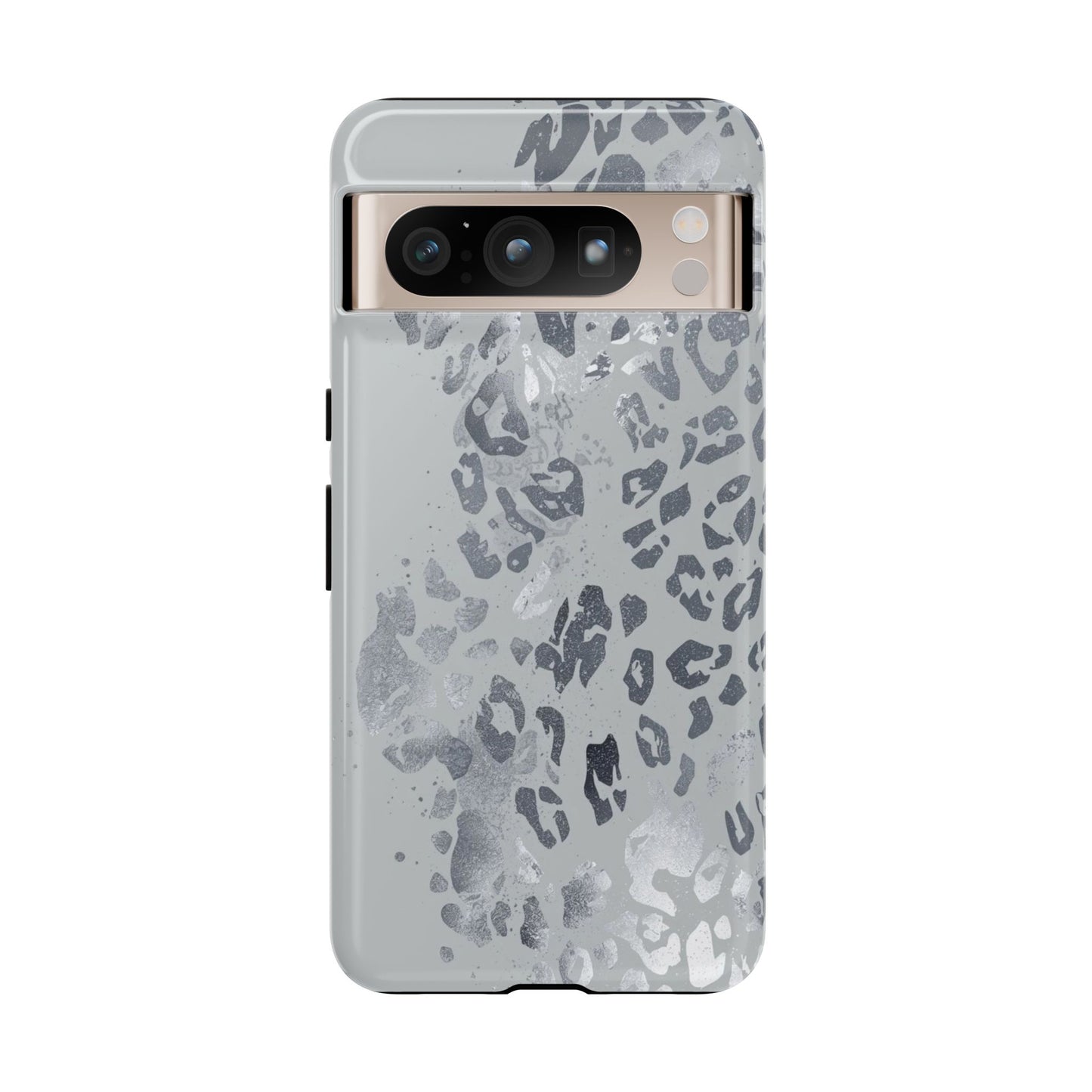 Gray Leopard Print Tough Phone Case