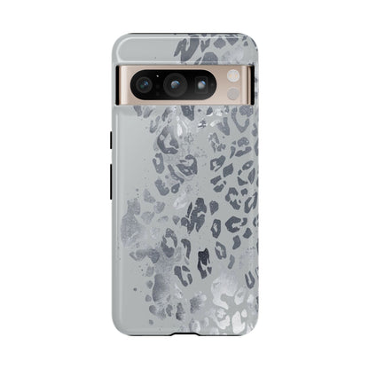 Gray Leopard Print Tough Phone Case