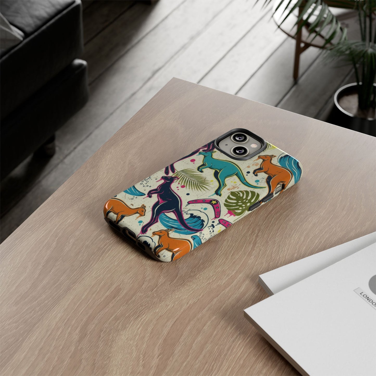 Tough Cases — Colorful Surfing Kangaroo Phone Case